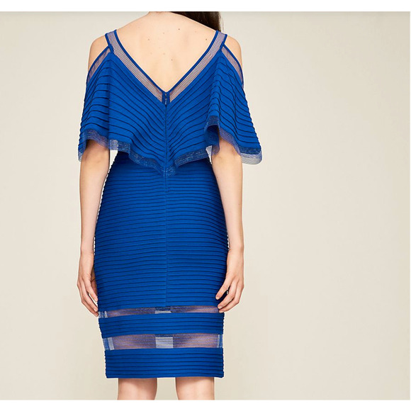 Tadashi Shoji MALIAH COLD-SHOULDER PINTUCK JERSEY DRESS - Picture 3 of 15